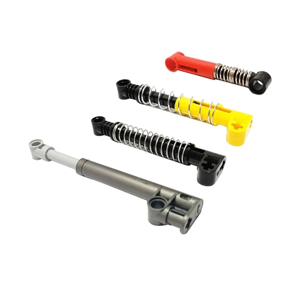 MOC Technical Parts Suspension Steering Push Rod Putter Spring Shock Absorber for DIY Building Blocks Tire Car Truck Drive Brick
