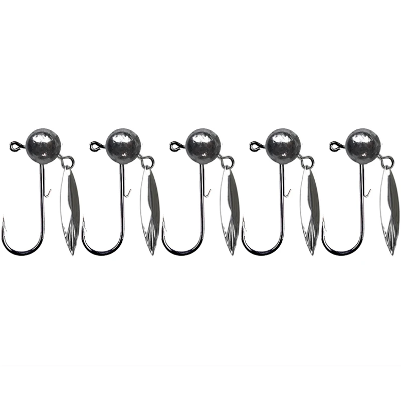 Lot de 5 hameçons plombés anti-herbe 3.5g 5g 7g 10g pour pêche aux leurres souples
