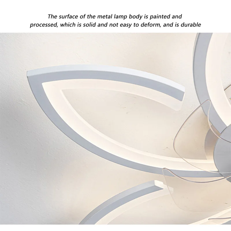 Modern Simple Petal Shape Ceiling Fan Lamp APP Intelligent Timing with Inverter Remote Control Indoor Living Room LED Lights