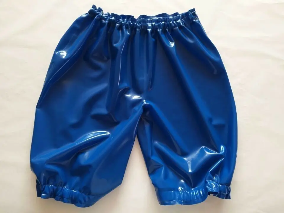 

100% pure latex rubber navy blue boxer shorts/pants with tight lace 0.4mm S-XXL Halloween