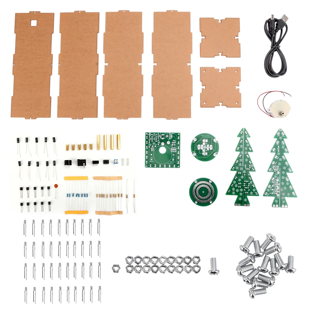Rotating Colorful Music Christmas Tree LED Water Lights Electronic DIY Kits Christmas Decoration Gift with Breathing Lights 3