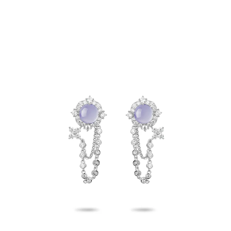 

ZOCA Big Teardrop Purple CZ Stone Drop Earrings High Quality 925 Silver Gorgeous Women Accessories Wedding Trend Hot Jewelry