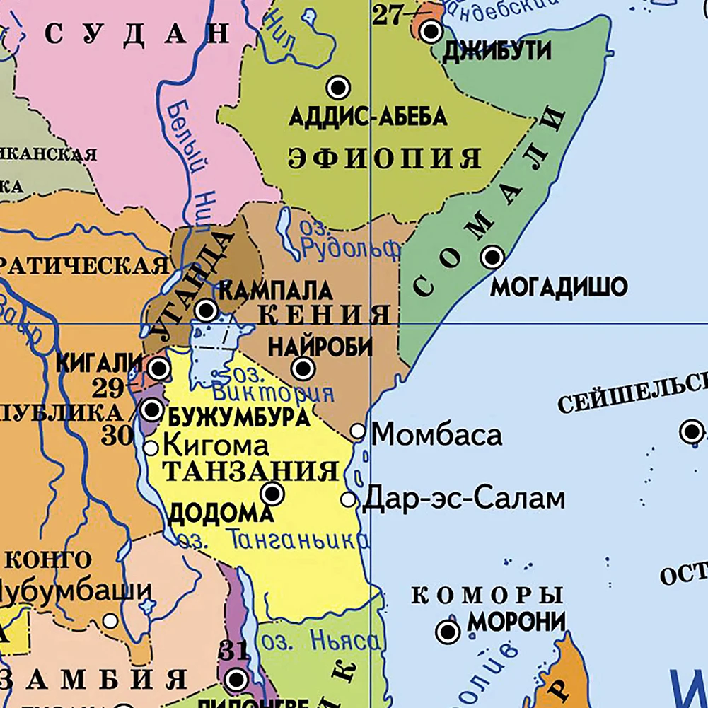 100*70cm The World Map In Russian Non-woven Fabric Print Office Home Background Wall Decoration Gift Educational School Supplies world map poster
