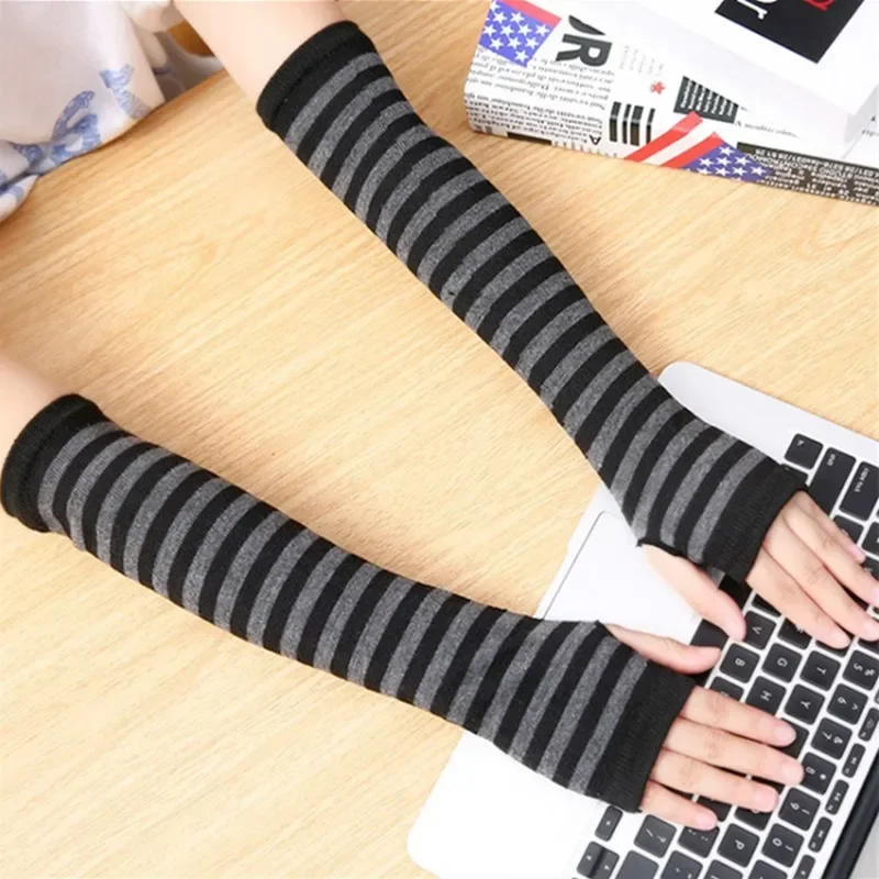 Wrist Arm Hand Arm Warmers Women Men Knitted Long Fingerless Gloves Sleeve Soft Mitten Elbow Mittens Running arm sleeves arm leg warmers