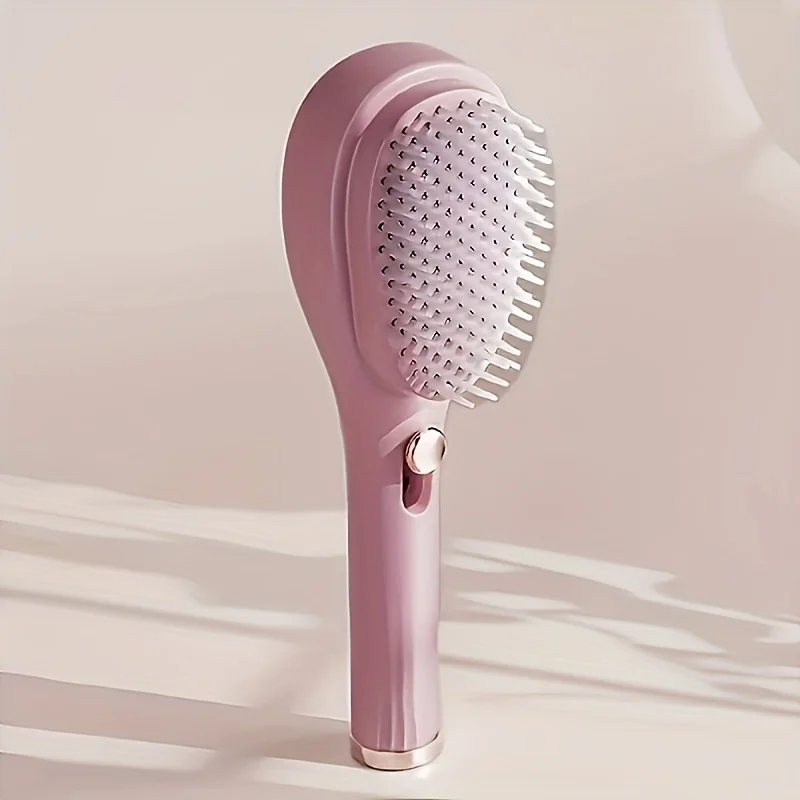 Rotating Anti-Static Hair Brush Detachable Telescopic Styling Comb with Plastic Bristles for All Hair Types Travel Home Use Gift