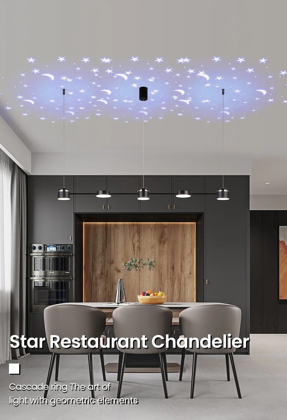 

Modern Long Size Remote Control Chandelier Kitchen Dinning Room Decorative Indoor Home Remote Hanging Lightsfree Home Delivery