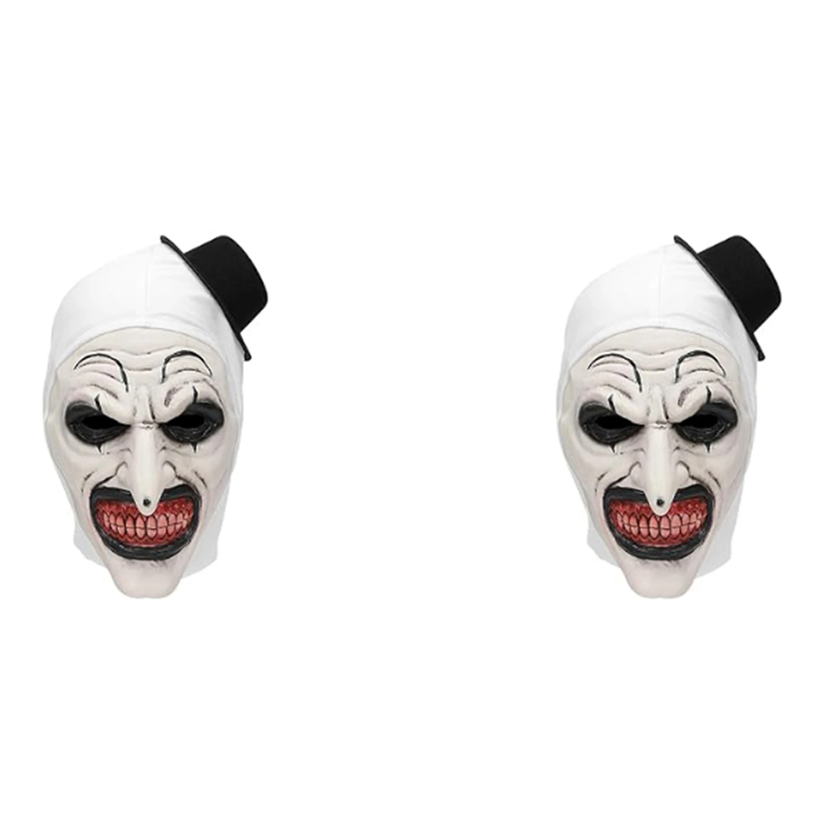 BAAU 2X Halloween Terrifier Mask Clown Mask Scary Joker Costume Halloween Horror Creepy for Adult Men Women
