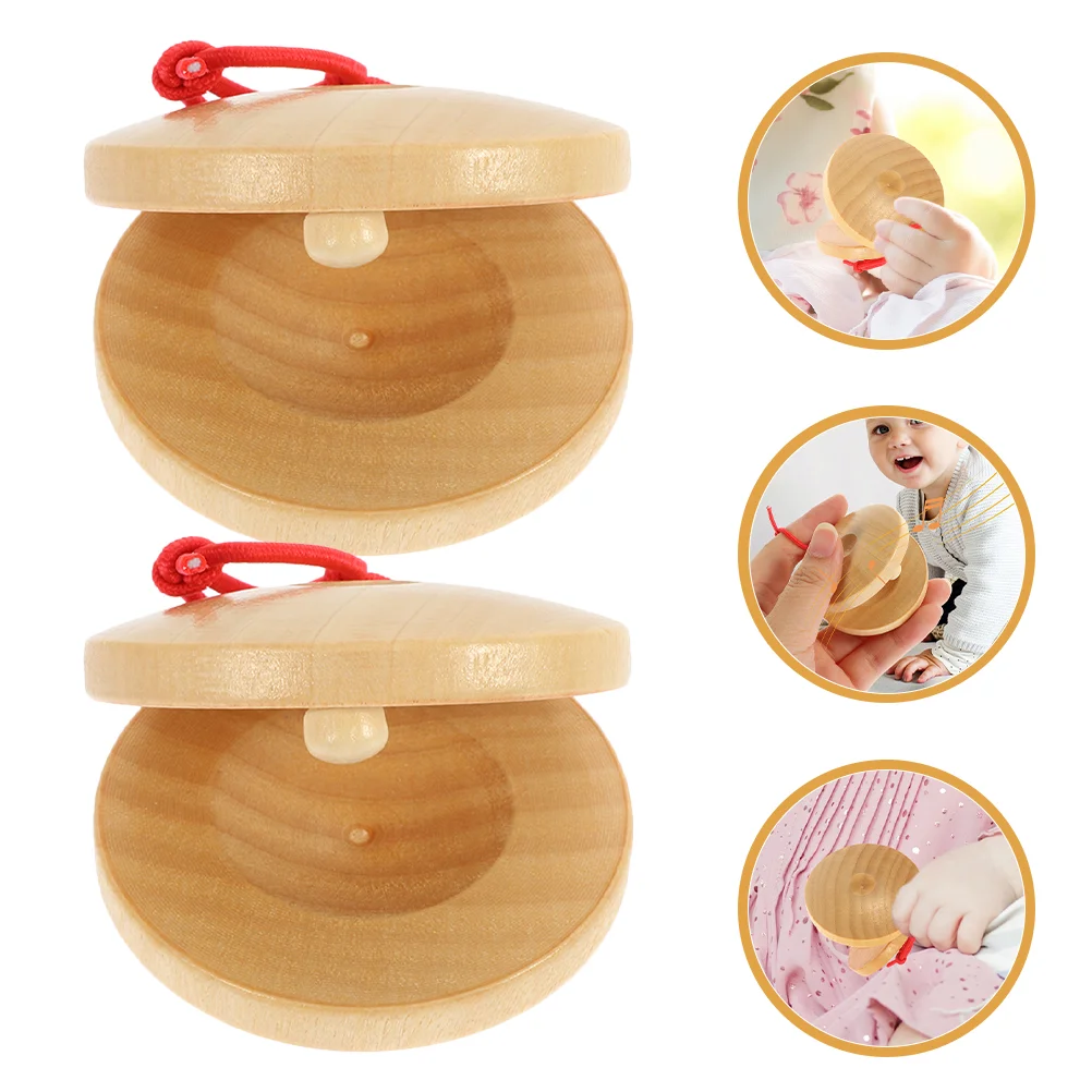 

Wooden Castanets Finger Castanet Small Percussion Musical Instruments Rhythm Castanets Portable Kids Children Toys