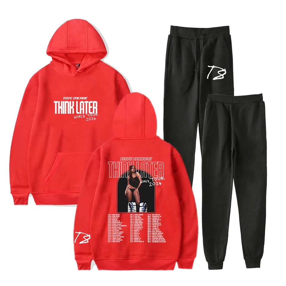 Tate McRae Think Later World Tour 2024 Merch Hoodie Jogger Pants 