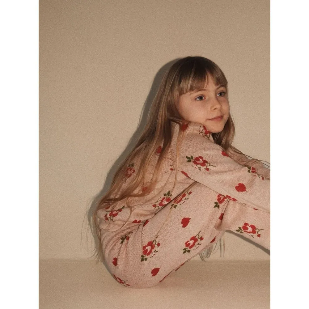 2025 FL 겨울  소녀 딸기 니트 스웨터 어린이 면 의류 소녀 가디건 니트웨어 재킷 어린이 스웨터 조끼