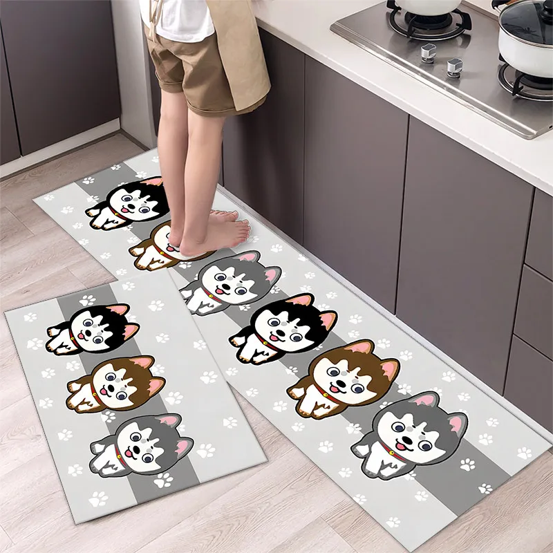 thumbnail image 1 of Alfombra de cocina antideslizante con estampado de dibujos animados, lavable, para entrada de casa, sala de estar, dormitorio, decorativa, 1 of 5