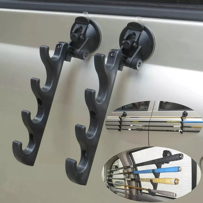 Support de canne à pêche voiture ventouse - Rangement cannes pêche accessoires auto fixation solide