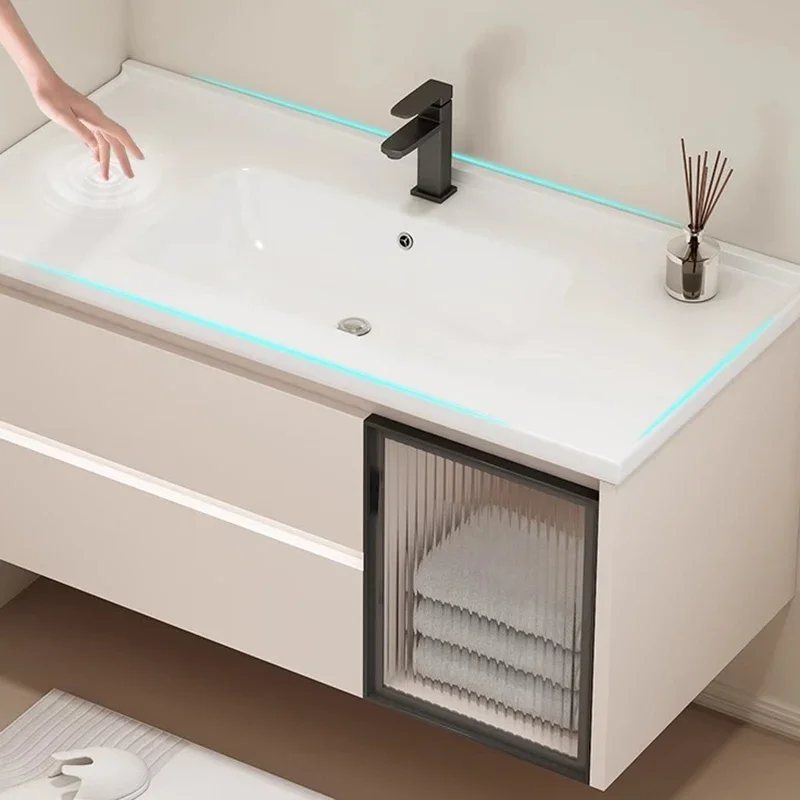 Partition Bathroom Vanities Vintage Drawer Toilet Vanity Washbasin Mirror Bathroom Vanities Light Mobiletto Bagno Furniture