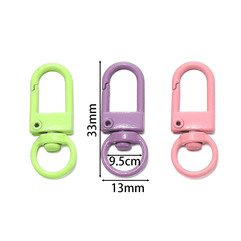 10 Stück bunte Legierung Snap Karabinerverschluss Haken Schlüsselanhänger Erkenntnisse für DIY Schlüsselanhänger Halskette Armband Zubehör Großhandel – Detail 3