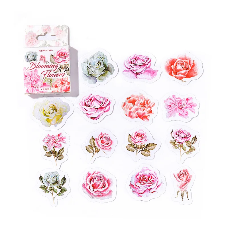 46 Adesivi Foresta Piante E Fiori Per Scrapbooking - Pacco Stickers Estetici Vintage Per Decorare Album, Diario E Regali