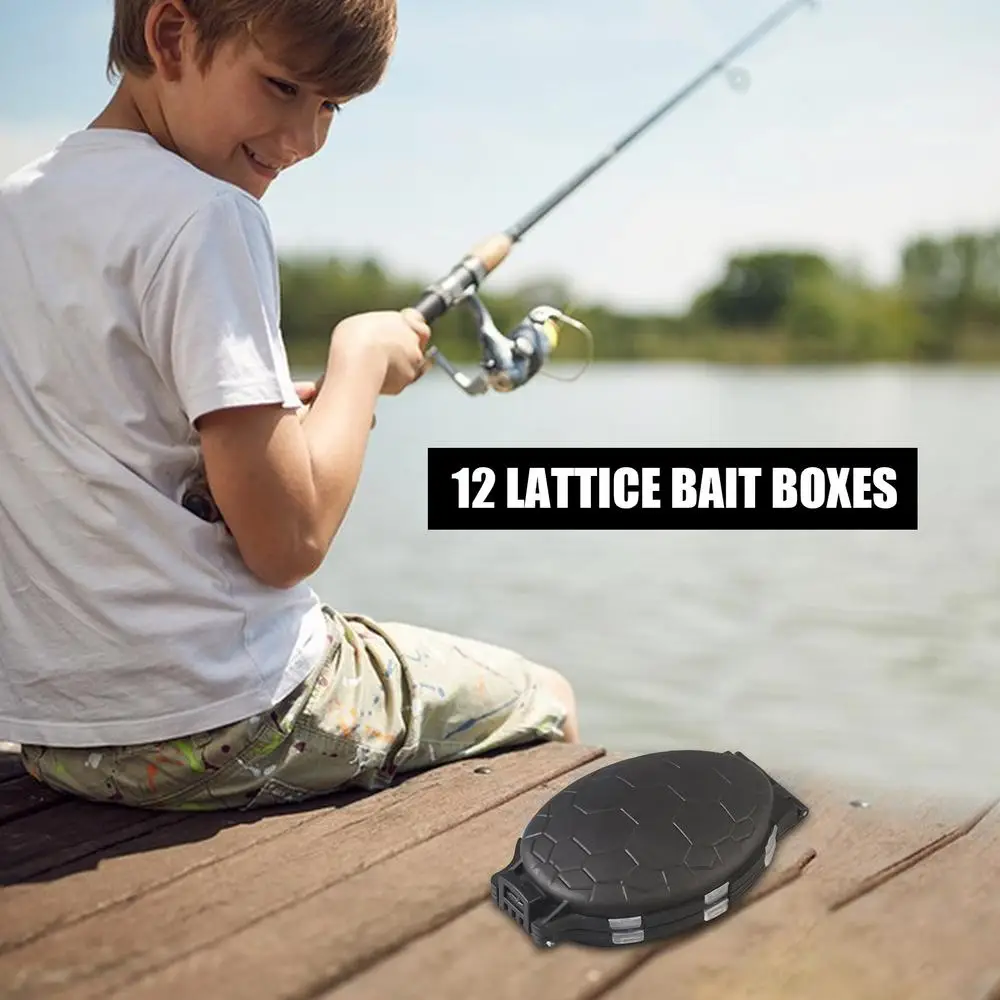 Description Picture 3 of itemFishing Tackle Box 12-Grid Fishing Lure Bait Hooks Storage Box Lure Organizer Turtle Shaped Case Tackle Box For Fishing Lures
