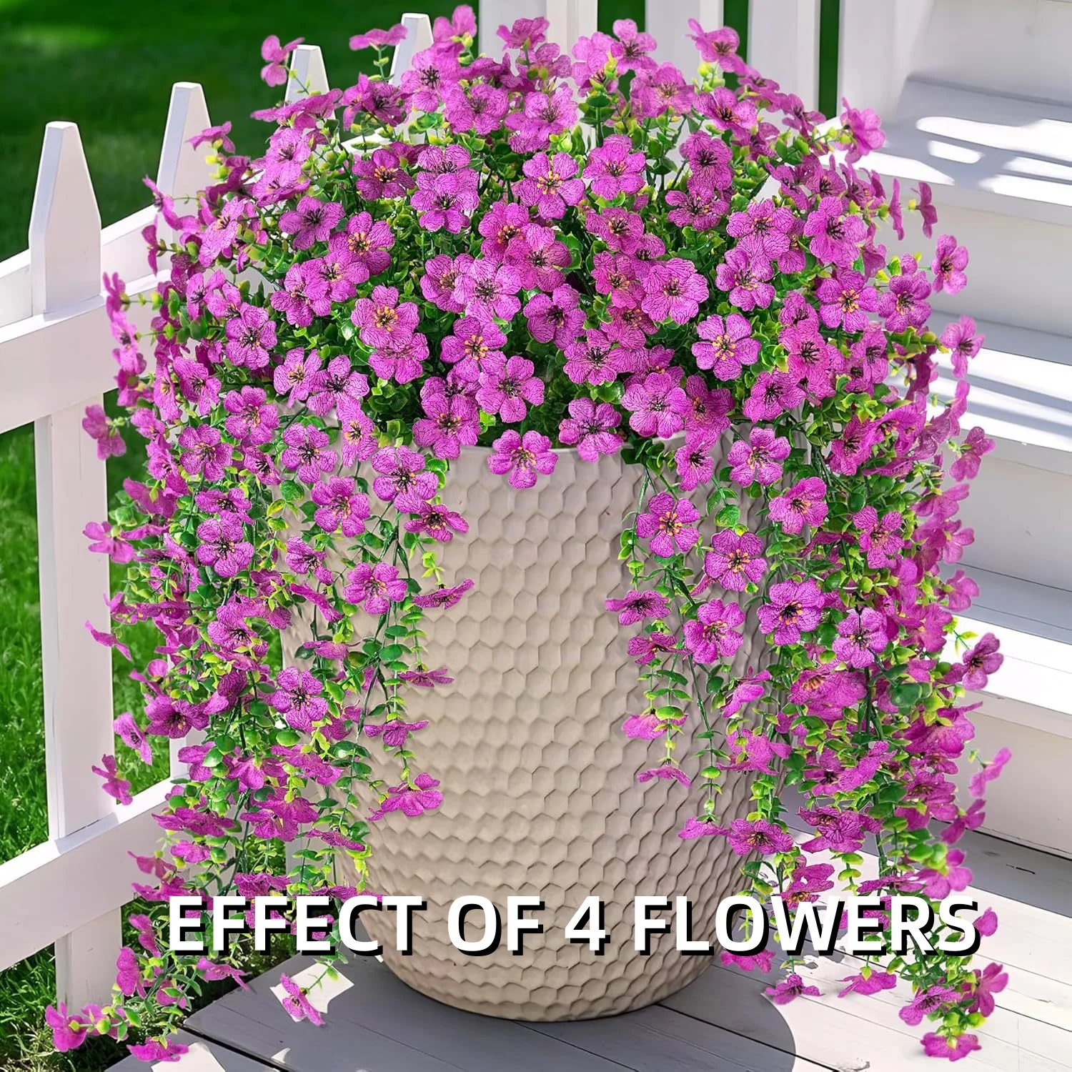 Elegant Hanging Artificial Flowers - Vibrant Outdoor Spring & Summer Decor for Porch, Garden, and Home