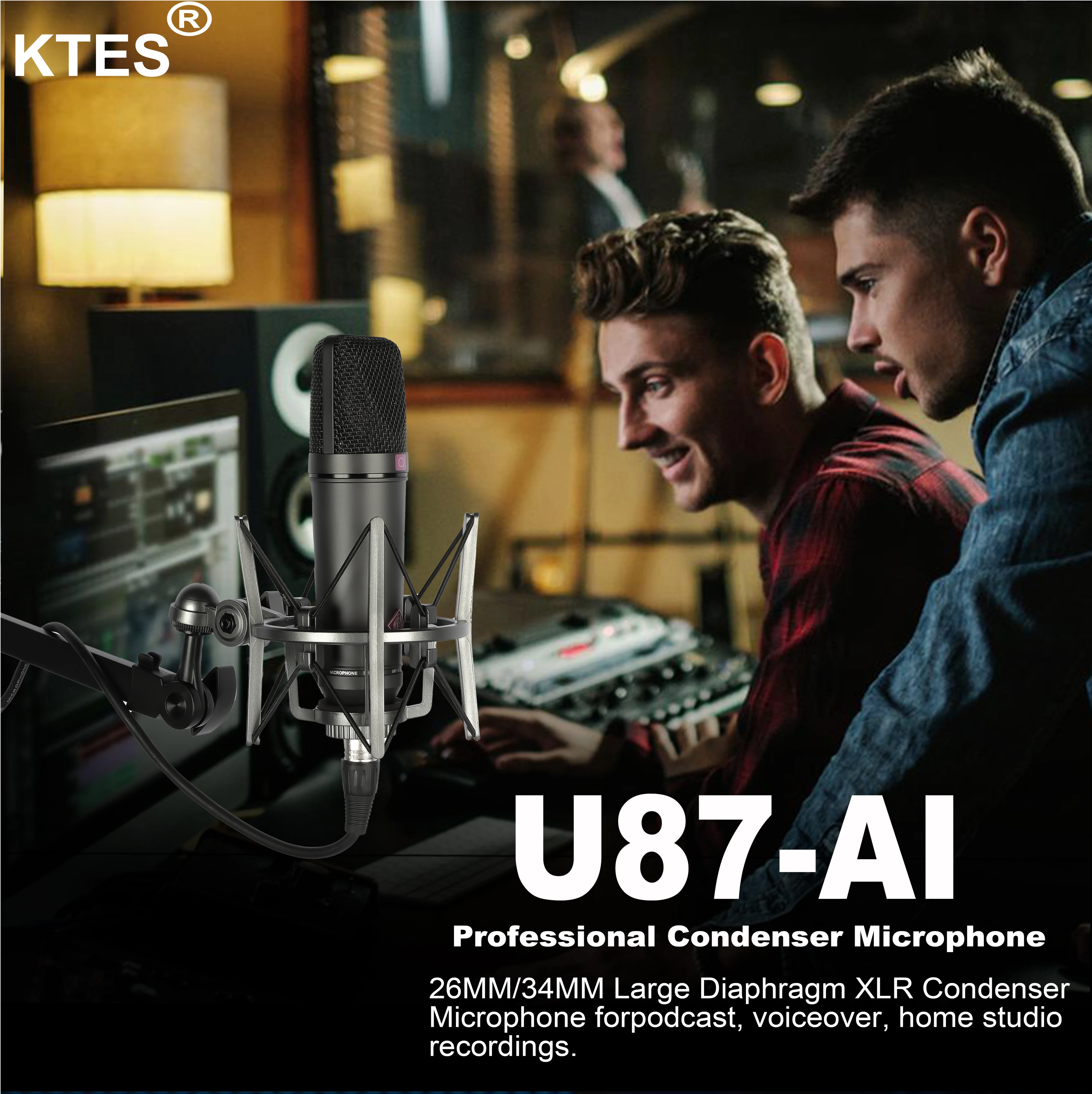 ميكروفون U87 AI XLR المكثف الاحترافي، مصمم خصيصًا...