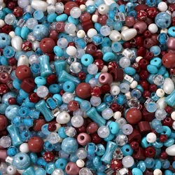 Vibrant Multi - Color Glass Rice Beads for DIY Jewelry and Accessories (Red Blue Series)
