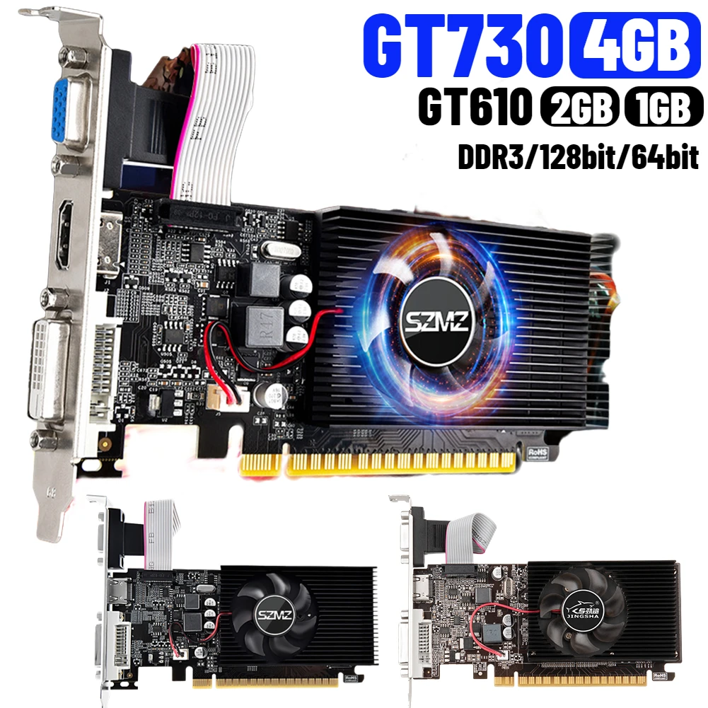 Scheda Grafica Desktop GT610 Da 2 GB, Scheda Grafica Da Gioco DDR3 Con