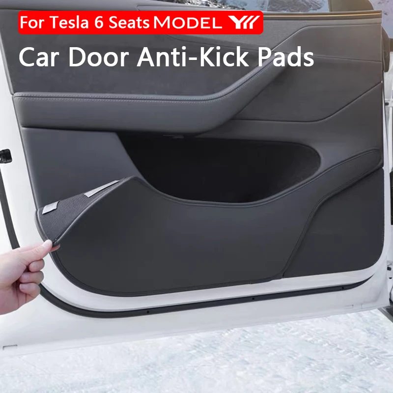 6-Seater Car Door Anti-Kick Leather Protector Pads – Anti-Scratch Side Panel Cover & Interior Decoration