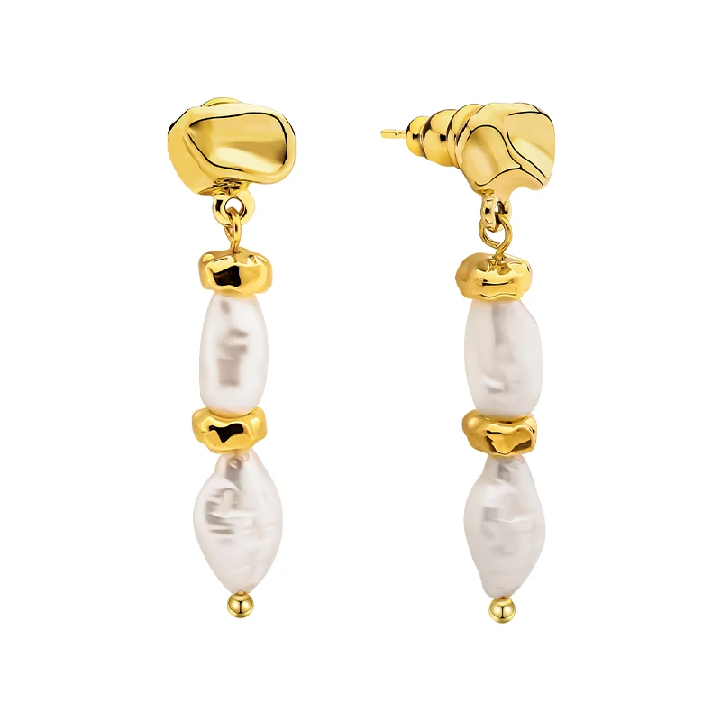 

Natural Pearl Drop Earrings For Women Gold Color Delicate Pendientes Dangle Earings Fashion Jewelry Manufacturer OEM & ODM