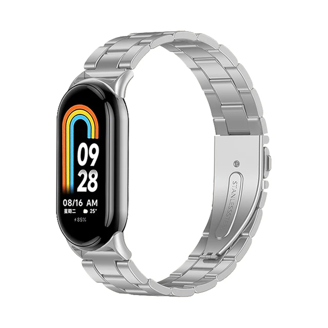 Correa de Metal para Xiaomi Mi Band 8, pulsera de acero inoxidable,  repuesto para Mi Band 7, 6, 5, 4, 3, NFC - AliExpress