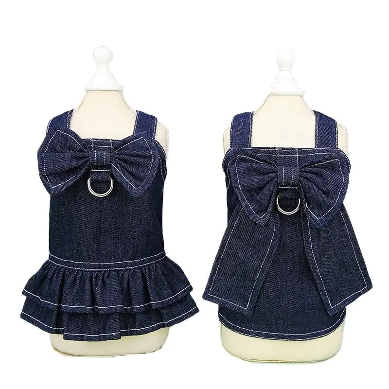 Dog Denim Dress Jeans Skirt Spring Summer Pet Clothes Cat Puppy Doggy