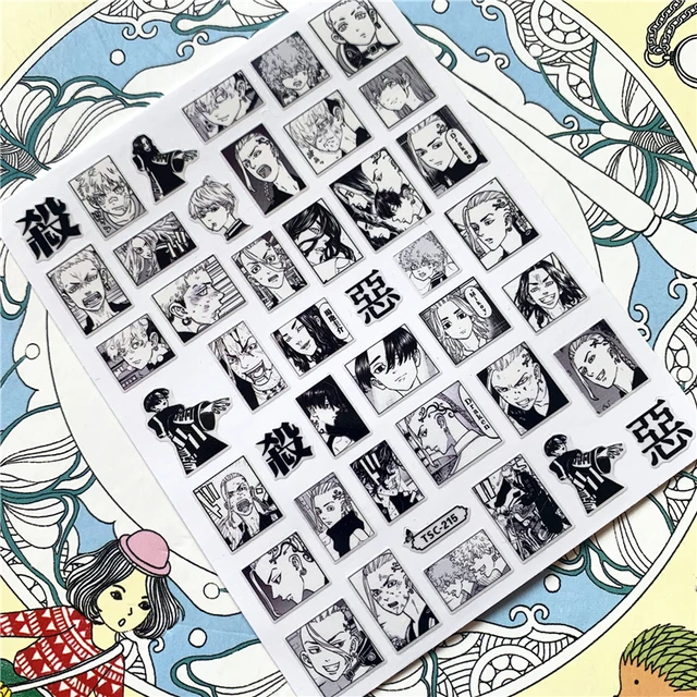 TSC-119 TSC-282 TSC-130  Japanese hot blooded anime 3D Back glue Nail Art Stickers Decals Sliders Nail ornament decoration TSC-215 N