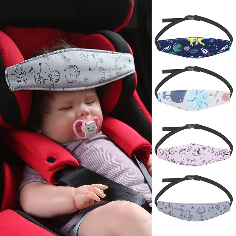 Car Seat Head Support Baby Car Seat Head Support Children Stroller Fastening Belt Adjustable for Boy Girl Playpens Sleep Positioner Baby Saftey Pillows auto seat head support,car seat head belt,baby head fixation belt