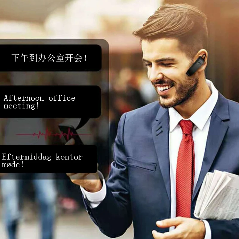 Voice translator Peiko 25 Languages Intelligent Wireless Bluetooth Translated Earphone Business car handsfree Headset earpuds 2