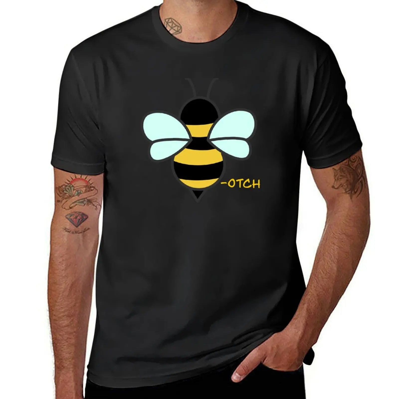 

Bee-otch T-Shirt vintage cute tops hippie clothes oversized t shirt men