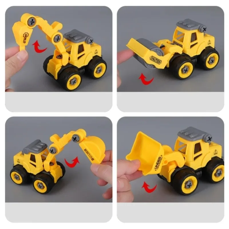 Engineering Vehicle Toys Kids Construction Excavator Tractor Bulldozer Fire Truck Models DIY Screw Game Boys Toys Children Gifts - 6