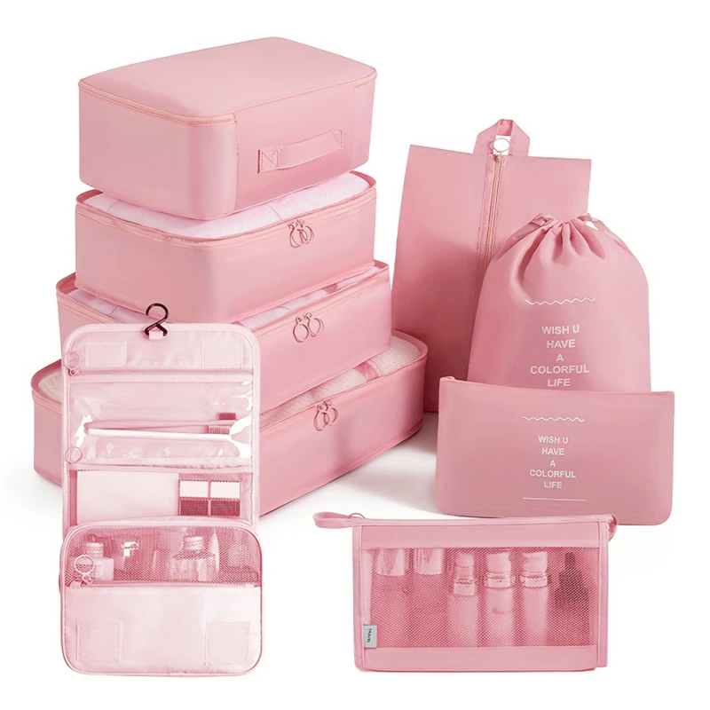 Suitcase Packing Cubes Portable Fold Wardrobe Travel Organizer Storage Bags  Luggage Clothes Shoe Pouch With Makeup Bag 3