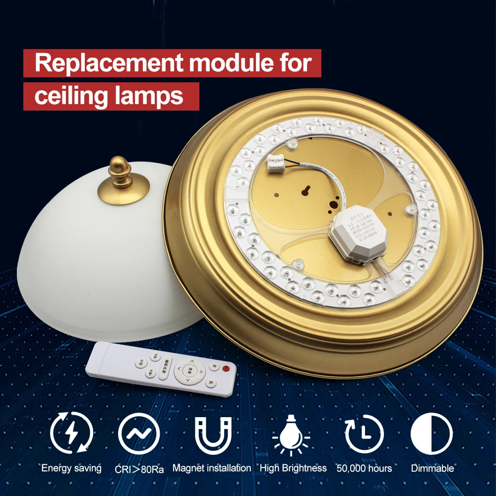 LED Panel Light 220V-240V Ceiling Light LED Module 24W-120W Round Ring Replacement Board for Indoor Ceiling Lighting led light led ceiling light led panel ceiling light module