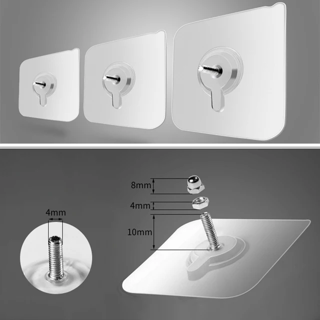 10 Darabos Falfüggő Zökkenőmentes Körmök Csavarmatricák Lyukasztó Nélküli Falhorgok Képkeret Festési Óra - Image 6