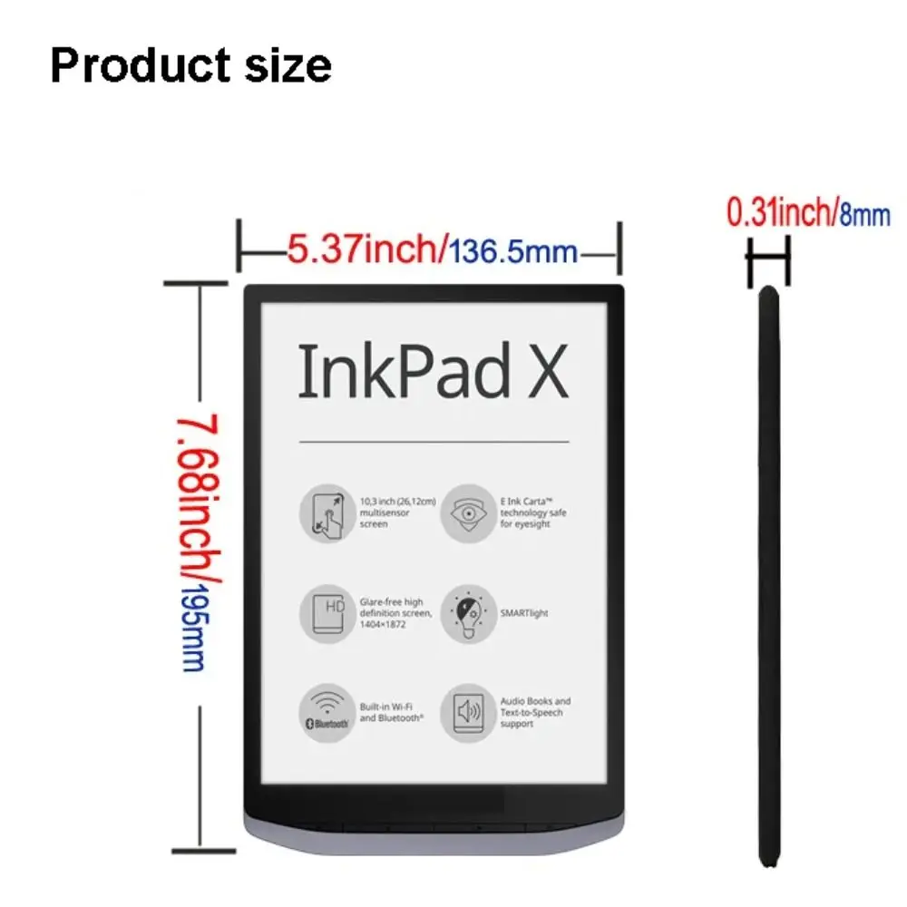 Ereader Case Auto Sleep/Wake 10.3 Inch Magnetic Back Cover Shockproof Microfiber Lining for Pocketbook Inkpad X (PB1040)