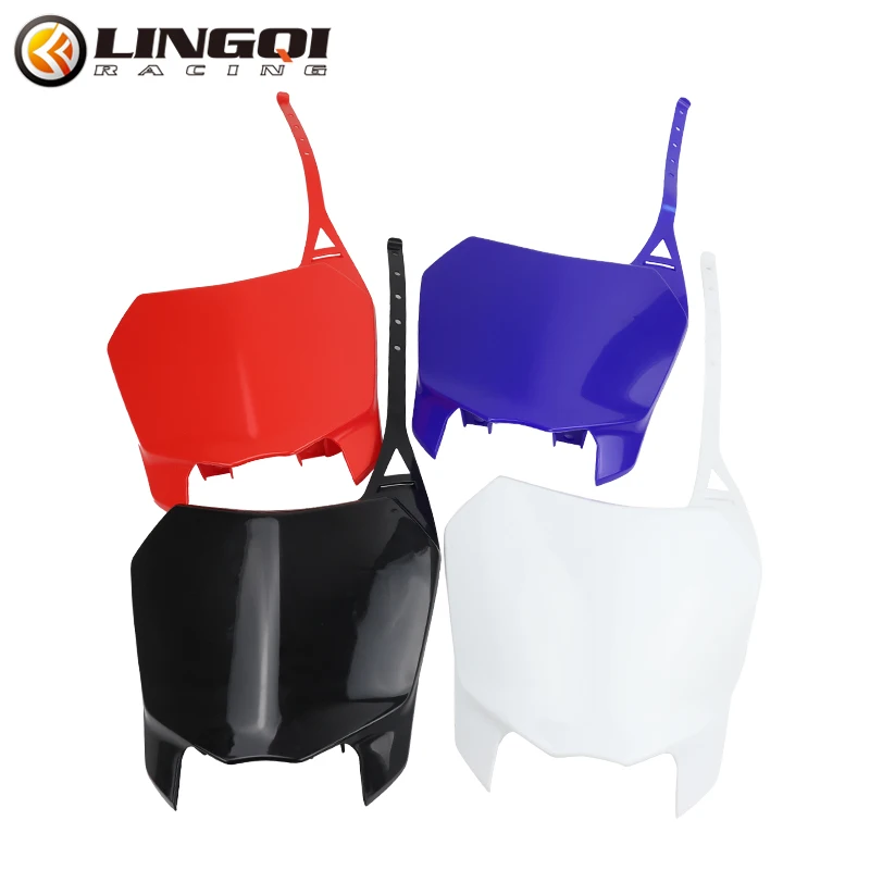 LINGQI RACING Motorcycle Front Number Plate Fairing Mask Plastic Body Cover For CRF110 CRF125 2013 Off Road Pit Dirt Bike