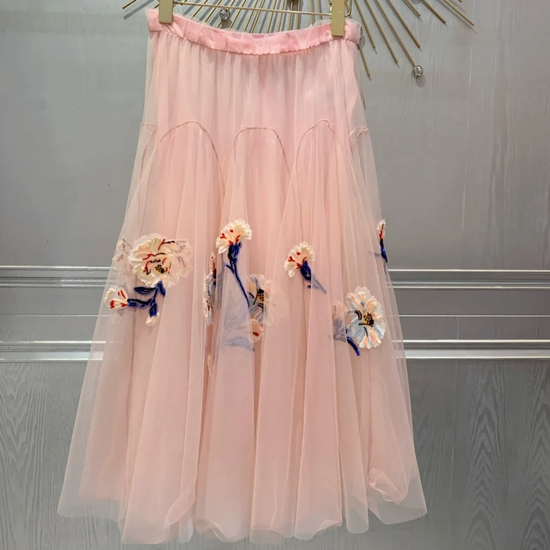 

Spring/Summer Mesh Flower Half dress Each flower is handmade