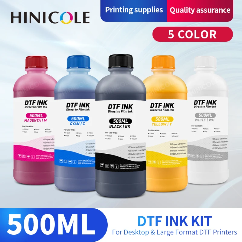 Tinta Branca Dtf para Epson L1800 L800 L805 I3200 7880 1390 Impressora Modificada Filme de Transferência Direta Dtf Filme Pet 500ml