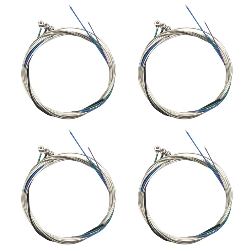4X V70 Viola Strings Nichel Cromo Avvolto Adgc Set Completo Di Estremità Della Sfera Metallica