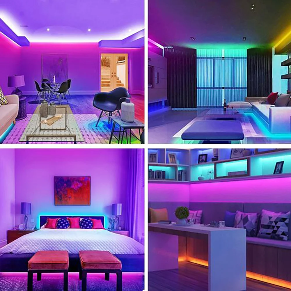 WiFi LED Strip Light Tuya Smart Life Flexible Light Lamp USB Desktop Screen TV BackLight Diode Tape Support Alexa Google 6