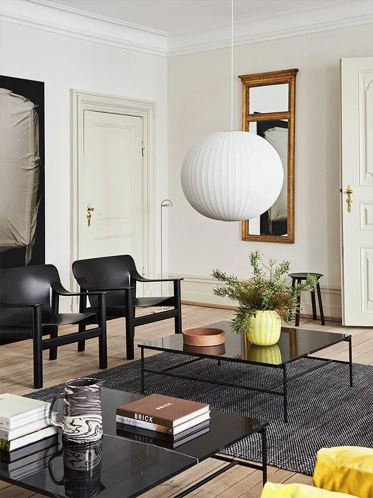 Silk LED Pendant Lamp Denmark Designer Modern Hanging Light for Living Room Hotel Restaurant Factory Direct High-End Home Decor 4