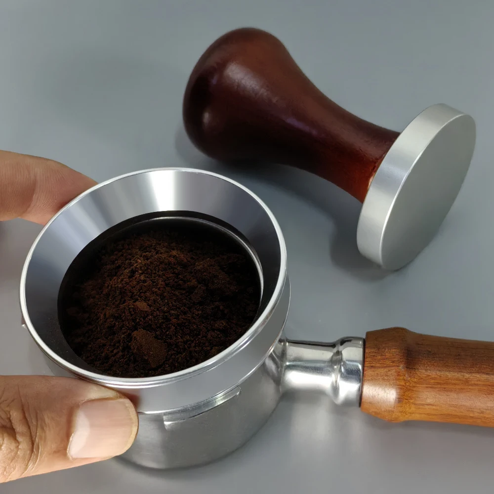 2Pcs/Set 51/53/58mm Espresso Tamper with Coffee Dosing Ring Dosing Funnels espresso tamper coffee dosing ring espresso tools coffee tools