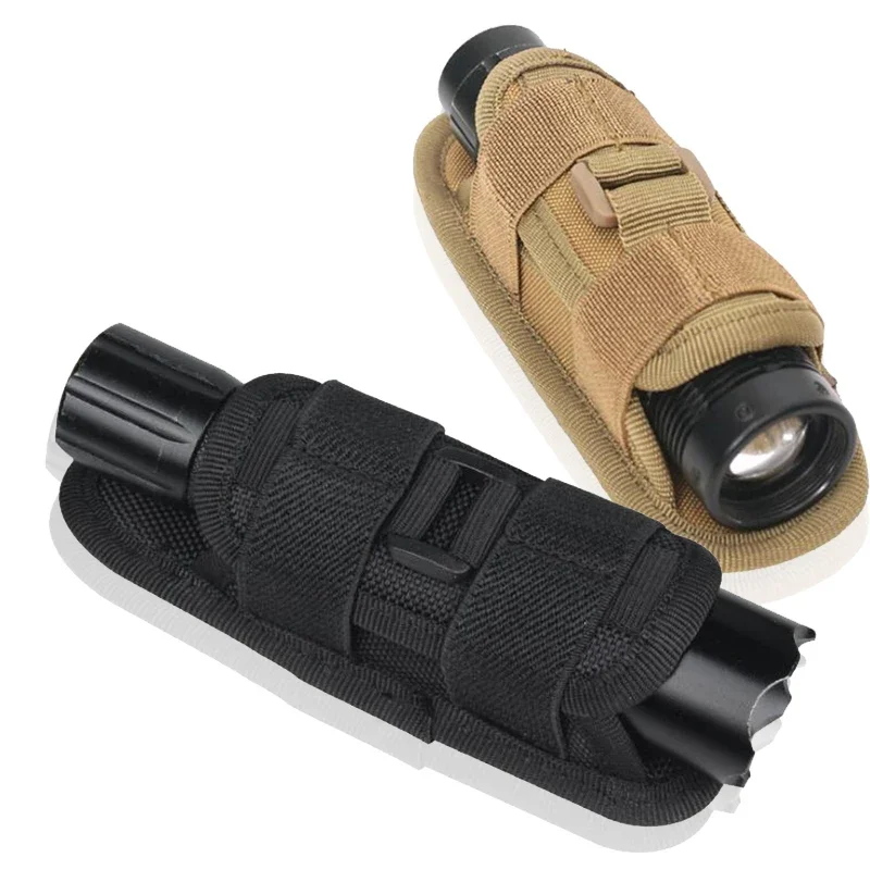 

360 Degree Rotation Outdoor Torch Pouch Universal Flashlight Holder Carrier CaseTactical Flashlight Pouch Holder with Belt Clip