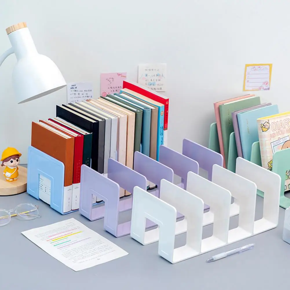 

Book Holder Non-slip Bottom Compartment Non-tumbling Hollowed Out Desktop Document File Holder Divider Paper Organiser Office