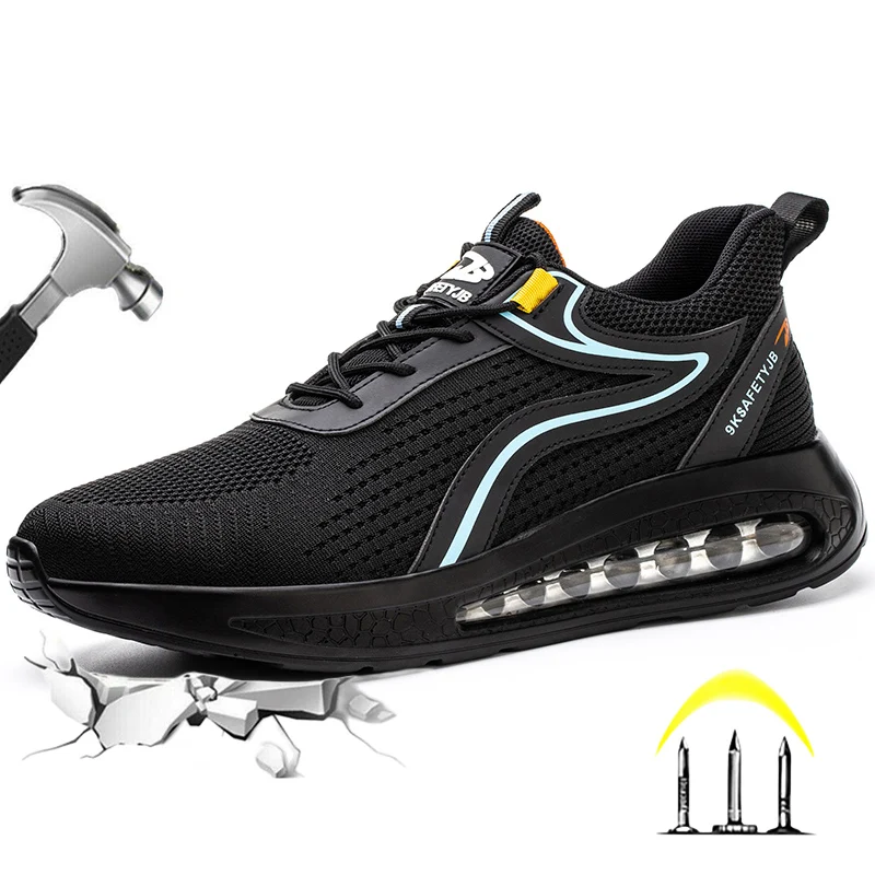 

Dian Sen Men's Light Breathable Sneaker Safety Shoes Anti-Puncture Work Shoe For Man Mesh Steel Toe Cap Safety Hombre Boots