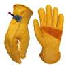Men Cowhide Leather Gloves Cowhide Leather Gardening Gloves with Reinforced Palm Stretchable Wrist Tough Working Glove for Wood 1