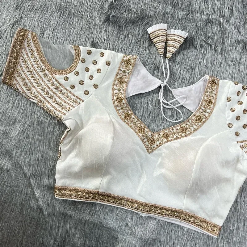 

Индийские этнические блузки, Пакистанская праздничная одежда, свадебная одежда, Холи, V-образный вырез, блузка с открытой спиной