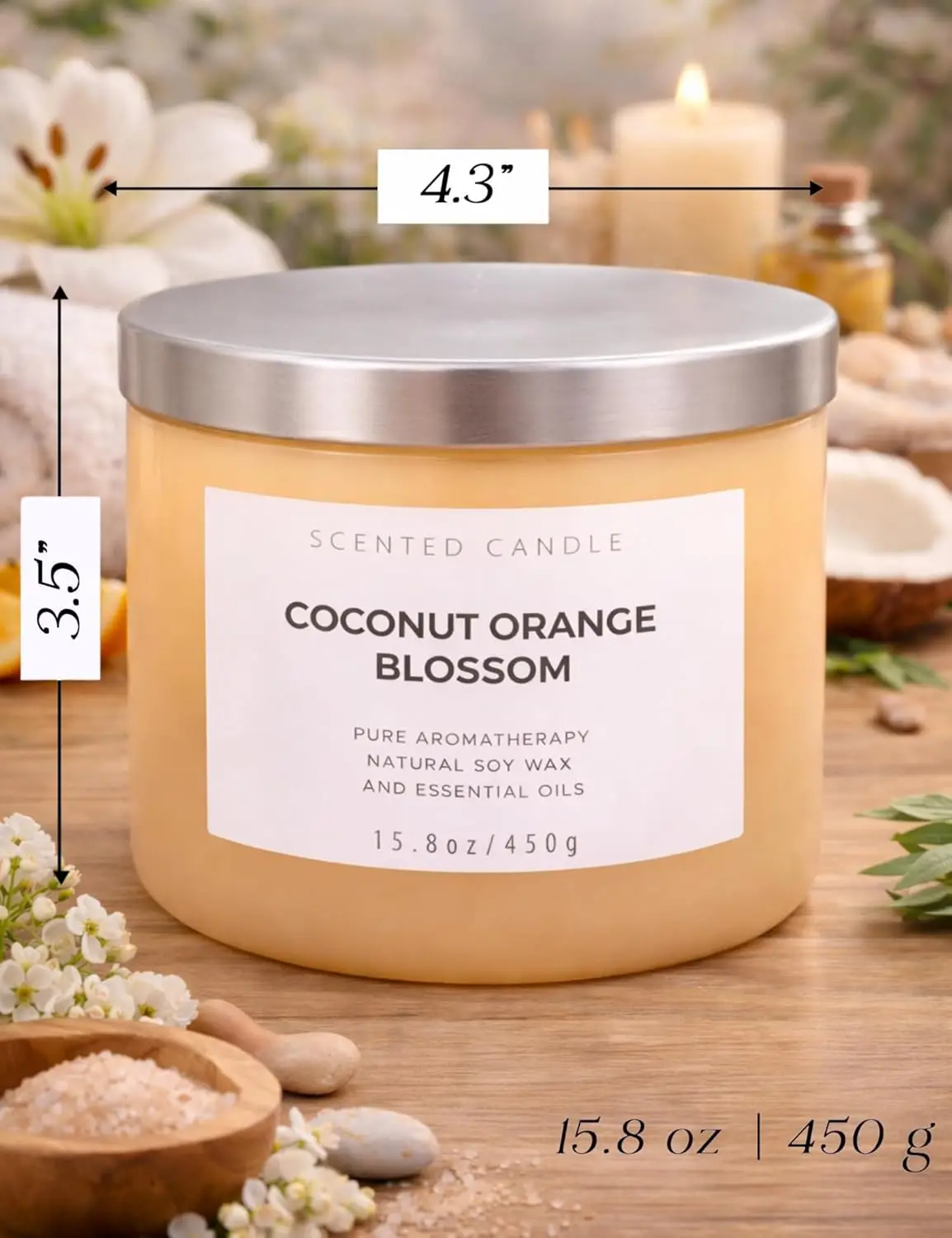 3-Wick Coconut Blossom Candle 4